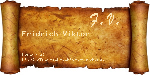 Fridrich Viktor névjegykártya